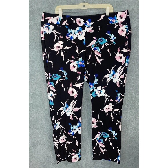 Lane Bryant Pants Womens 22R Ankle Pants The Allie Floral Elastic Waist Ankle - Picture 1 of 10